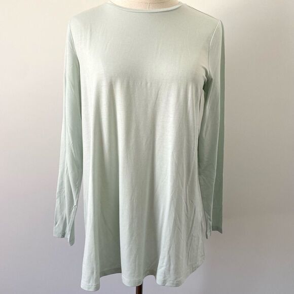 Eileen Fisher Fine Jersey Crew Neck Long Sleeve Top - Picture 1 of 6